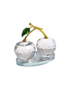 Duo crystal apple sculpture