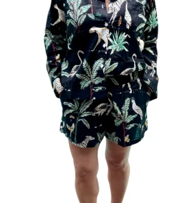 Ensemble chemise et short femme | Jungle Noir