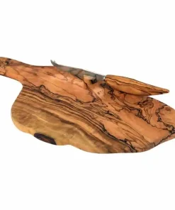 Plateau à fromage « Corse » en bois d&rsquo;olivier et Couteau à fromage