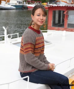 Le pull femme “Canal du midi” | Kit à tricoter