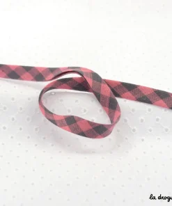 Biais Place des Lices Fraise | Biais replié – largeur pliée 10 mm