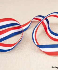 Ruban Gros grain Tricolore 25 mm | Fabriqué en France (OEKO-TEX) – Ruban largeur 25 mm