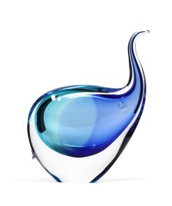 Sculpture elephant cristal bleu et turquoise