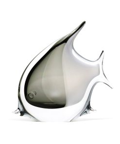 Sculpture poisson cristal blanc gris
