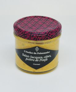 Rillettes de Saint-Jacques, cèpes et poivre de Penja – L’atelier du poissonnier