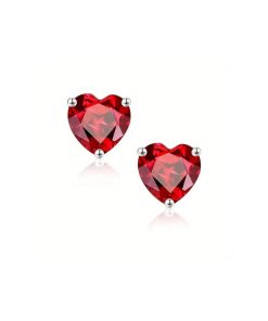 Red heart earrings swarovski elements