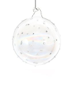 Boule de noël verre irisé à points n°4