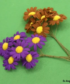 Fleur en tissu Marguerite gros cœur jaune | Accessoire Modiste 40 mm
