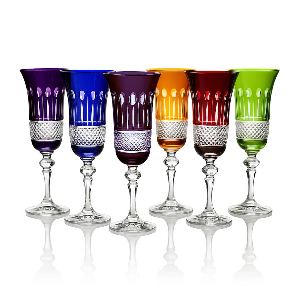 6 champagne flute color yvan