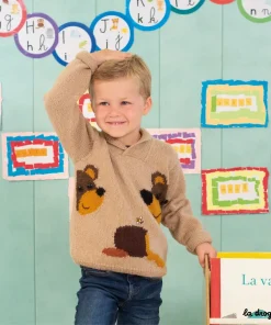 Le pull enfant “O comme Ours” | Kit à tricoter