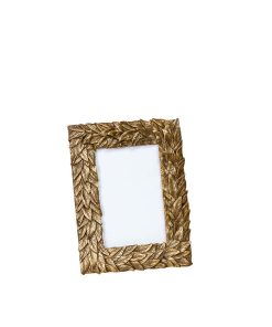Porte photo feuilles dorées 10×15 cm