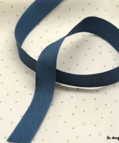 Ruban Sergé de coton – Bleu denim | Ruban – largeur 15 mm