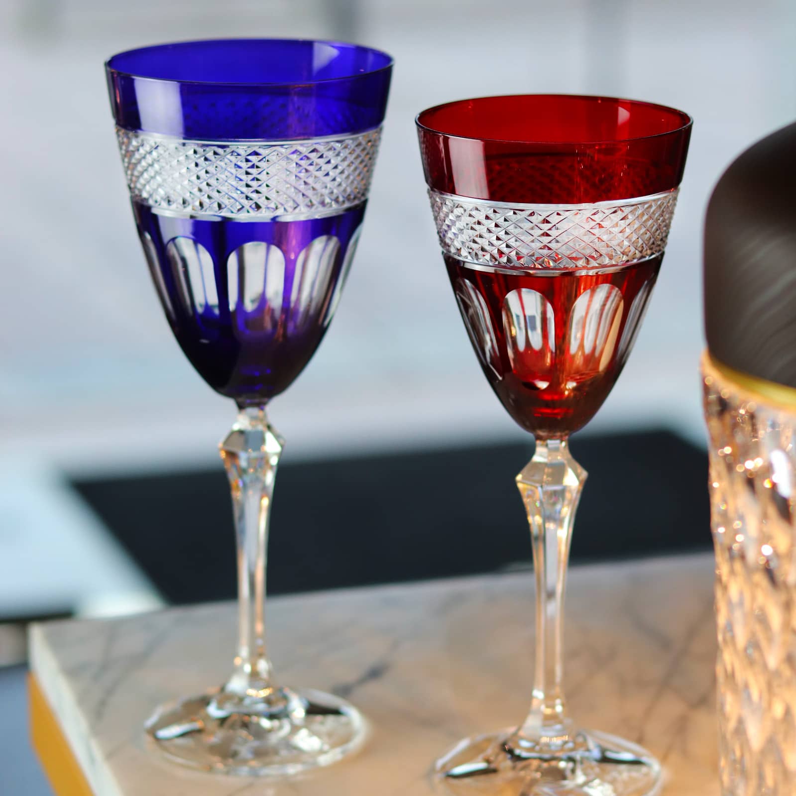 Verre vin cristal rouge mireille N°3 – Bild 2