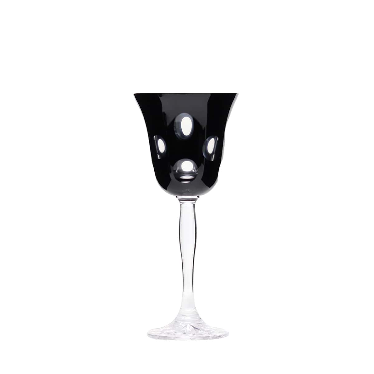 Verre vin cristal noir pastille