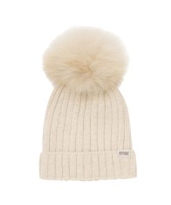 Mütze mit PomPom *Warmy*, Sand Melange